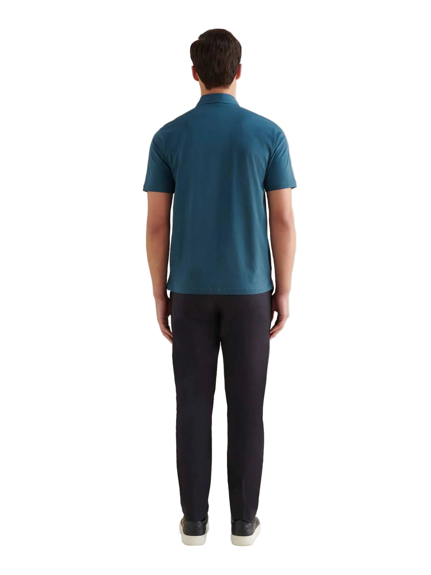 Back View of Peckham Rye Mercerised Cotton Stargazer Polo Shirt